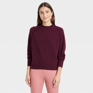 women’s crewneck light weight pullover sweater - A New Day (burgundy)